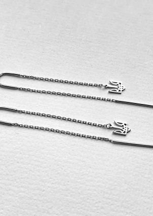 Сережки без вставок Срібло 925° (родій) 025930