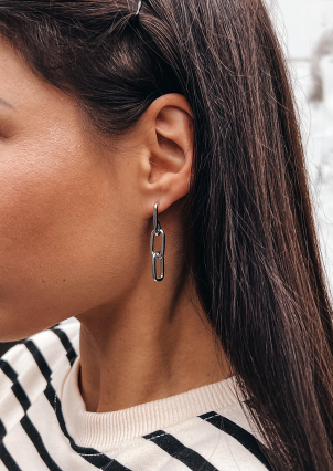 Сережки без вставок Срібло 925° (родій) GSE445P