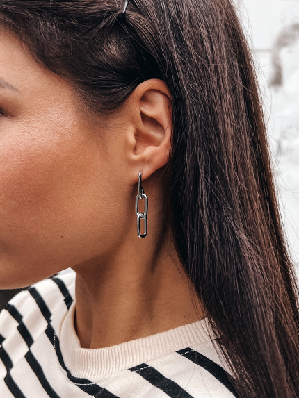 Сережки без вставок Срібло 925° (родій) GSE445P