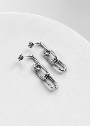 Сережки без вставок Срібло 925° (родій) GSE445P