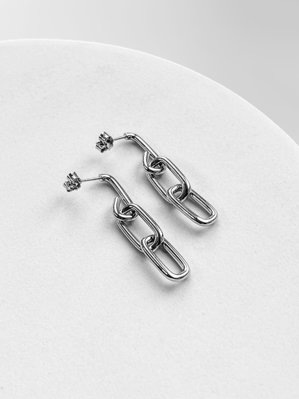 Сережки без вставок Срібло 925° (родій) GSE445P