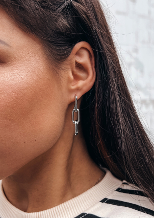 Сережки без вставок Срібло 925° (родій) GSE445P