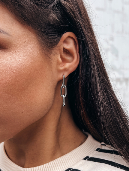 Сережки без вставок Срібло 925° (родій) GSE445P