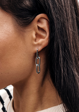 Сережки без вставок Срібло 925° (родій) GSE445P