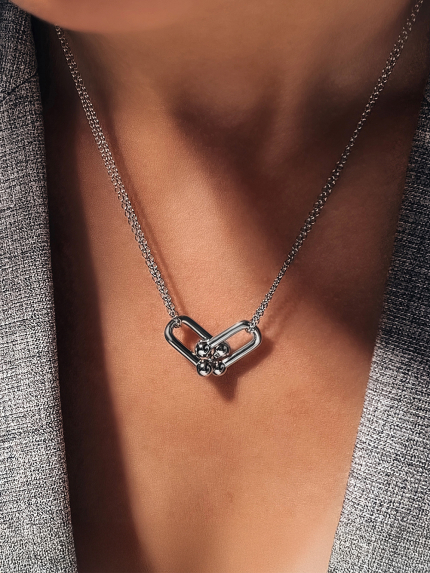 Кольє без вставок Срібло 925° (родій) 190081