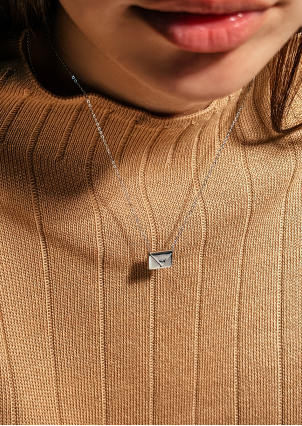 Кольє без вставок Срібло 925° (родій) 190285