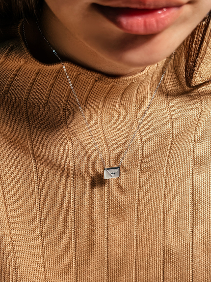 Кольє без вставок Срібло 925° (родій) 190285