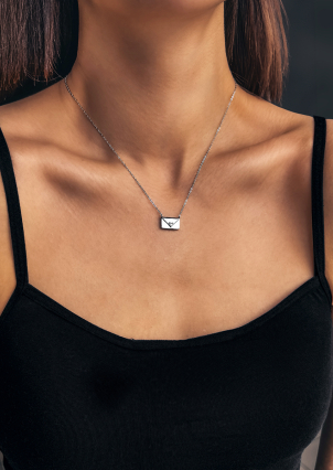 Кольє без вставок Срібло 925° (родій) 190285