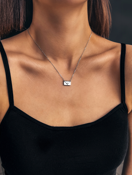 Кольє без вставок Срібло 925° (родій) 190285