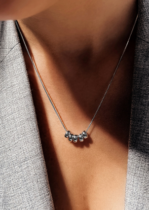 Кольє без вставок Срібло 925° (родій) 190093