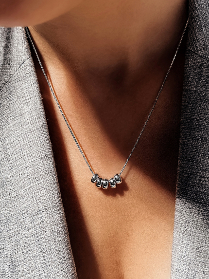 Кольє без вставок Срібло 925° (родій) 190093