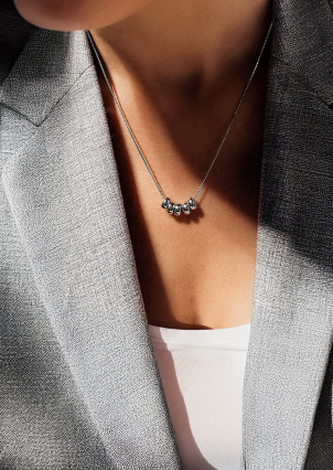 Кольє без вставок Срібло 925° (родій) 190093