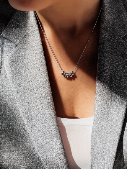 Кольє без вставок Срібло 925° (родій) 190093