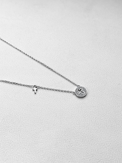 Кольє фіаніт Срібло 925° (родій) 190383