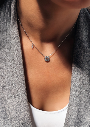 Кольє фіаніт Срібло 925° (родій) 190383