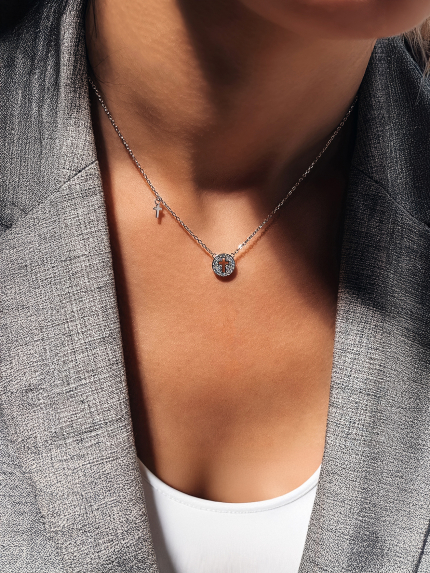 Кольє фіаніт Срібло 925° (родій) 190383