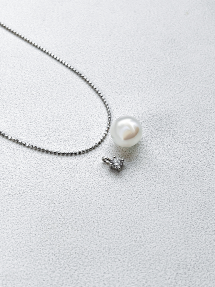 Кольє місячний камінь Срібло 925° (родій) 190002