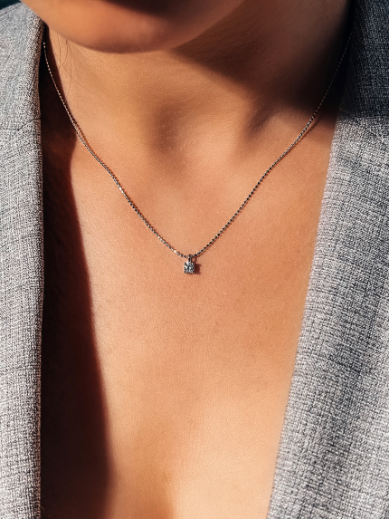 Кольє місячний камінь Срібло 925° (родій) 190002