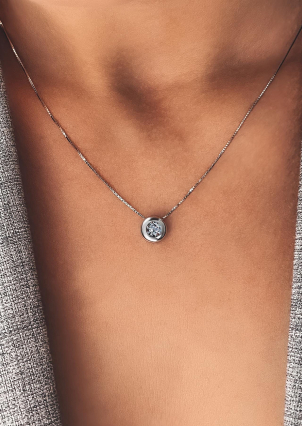 Кольє Фіаніт (5А) Срібло 925° (родій) 957592