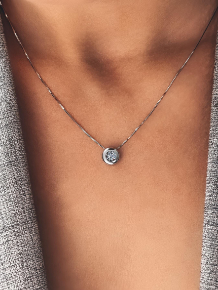 Кольє Фіаніт (5А) Срібло 925° (родій) 957592