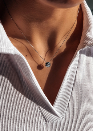 Кольє Фіаніт (5А) Срібло 925° (родій) 957592