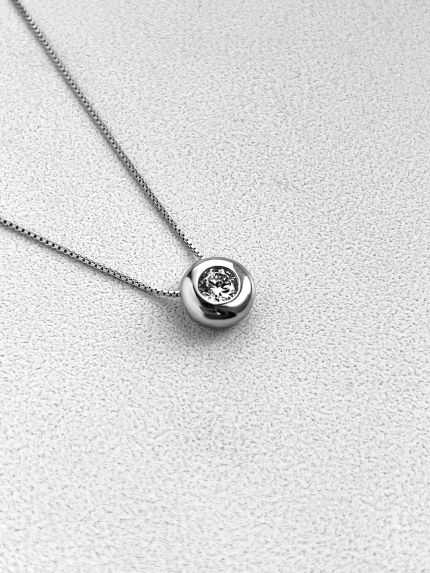 Кольє Фіаніт (5А) Срібло 925° (родій) 957592