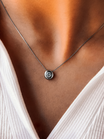 Кольє Фіаніт (5А) Срібло 925° (родій) 957592