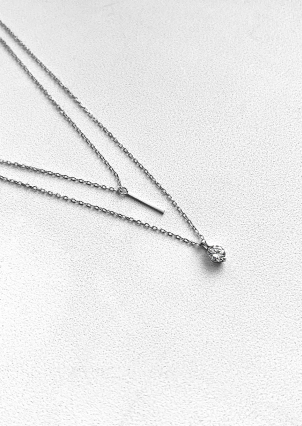 Кольє Фіаніт (5А) Срібло 925° (родій) GWN700P