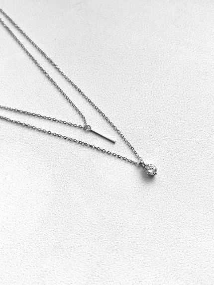 Кольє Фіаніт (5А) Срібло 925° (родій) GWN700P