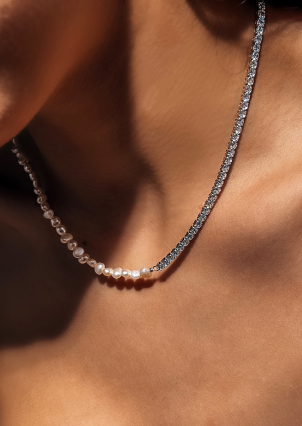 Кольє перлина Срібло 925° (родій) GZN109P