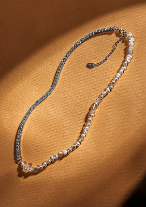 Кольє перлина Срібло 925° (родій) GZN109P