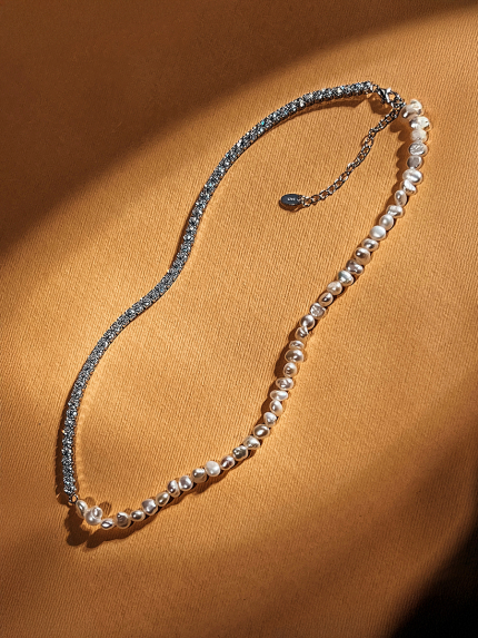 Кольє перлина Срібло 925° (родій) GZN109P