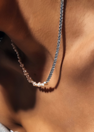 Кольє перлина Срібло 925° (родій) GZN109P