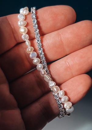 Кольє перлина Срібло 925° (родій) GZN109P