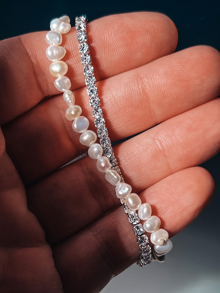 Кольє перлина Срібло 925° (родій) GZN109P