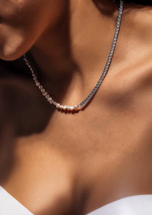 Кольє перлина Срібло 925° (родій) GZN109P