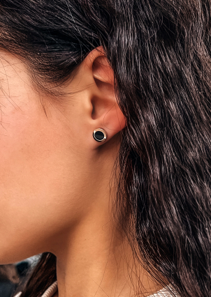 Сережки онікс Срібло 925° золото 375° 784с