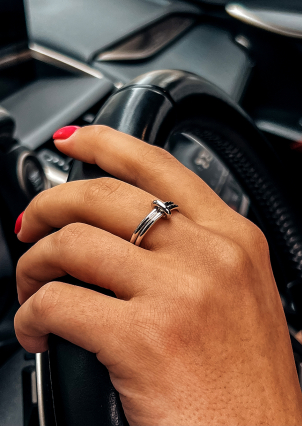 Каблучка без вставок Срібло 925° (родій) GSR329P6