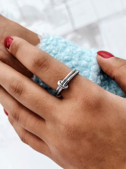 Pierścionek bez wkładek Srebro 925° (rod) GSR329P6