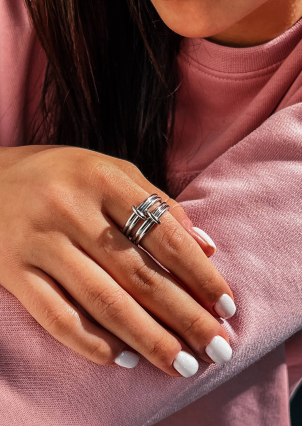 Каблучка без вставок Срібло 925° (родій) GSR329P6