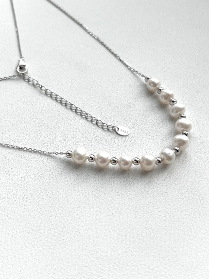 Кольє перлина Срібло 925° (родій) GZB124P