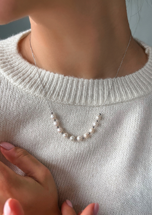 Кольє перлина Срібло 925° (родій) GZB124P