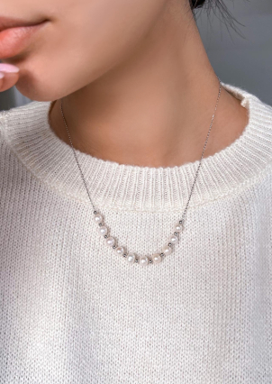 Кольє перлина Срібло 925° (родій) GZB124P