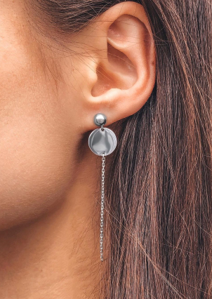 Сережки без вставок Срібло 925° (родій) 20056