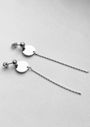 Сережки без вставок Срібло 925° (родій) 20056