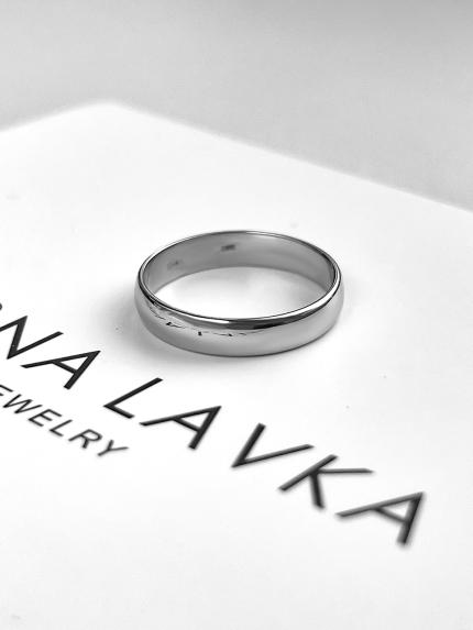 Каблучка без вставок Срібло 925° (родій) 001004