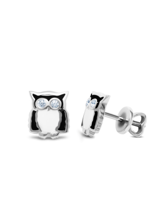 Сережки емаль Срібло 925° (родій) 2813