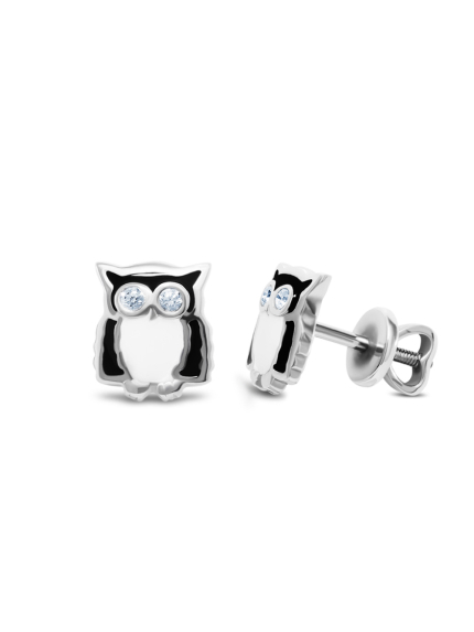 Enamel earrings Silver 925° (rhodium) 2813