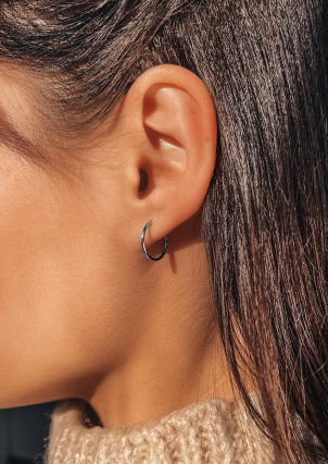 Сережки без вставок Срібло 925° (родій) APE30P12