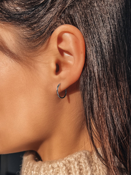 Earrings without inserts Silver 925° (rhodium) APE30P12